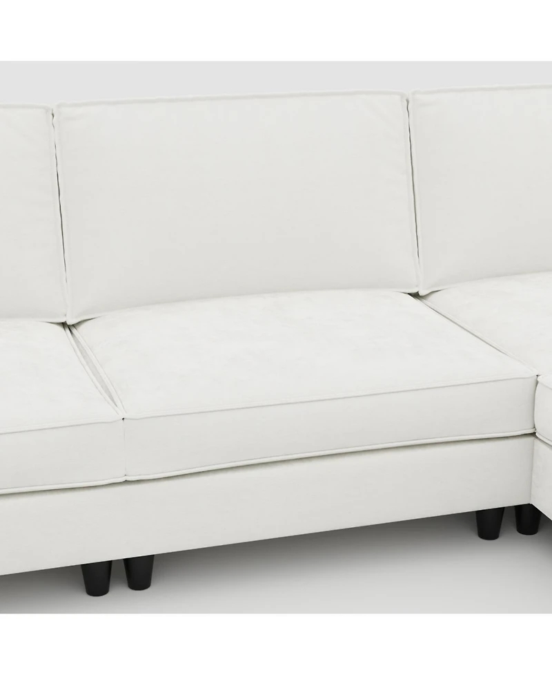 Streamdale 141.5" U-Shaped Sofa Couch with Ottoman & Pockets