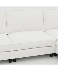 Streamdale 141.5" U-Shaped Sofa Couch with Ottoman & Pockets