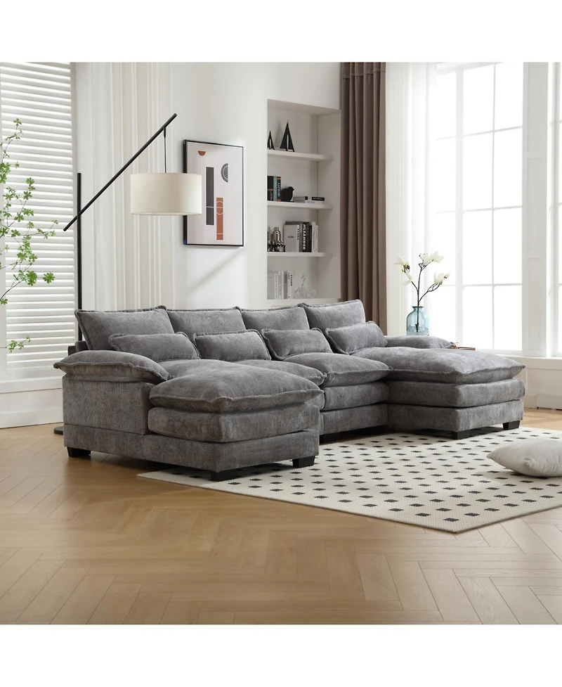 Streamdale Furniture Chenille U-Shaped Sofa (Oversized, 4-Seater)