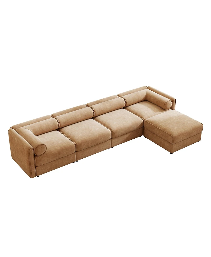 Streamdale Furniture Streamdale Modular Sectional Sofa, Storage, Cylindrical Backrest