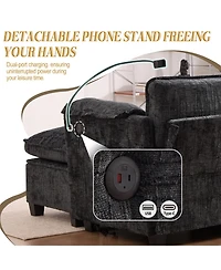 Streamdale Furniture Oversized Sectional Sofa Cloud Couch w/ Ottoman, Usb & Phone Holder