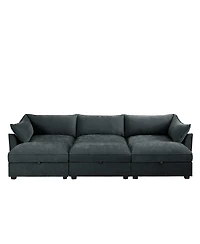 Streamdale Furniture 3-Seat Sofa w/ Ottomans & Storage