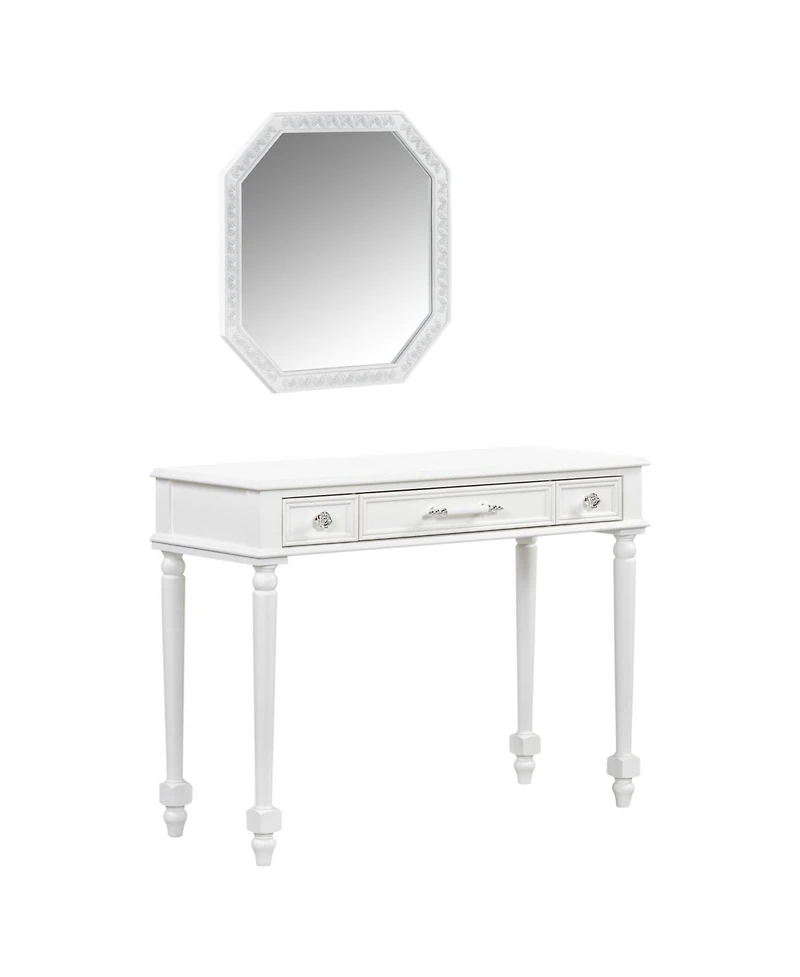 Streamdale Furniture Retro Makeup Desk with Mirror & 3 Drawers