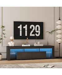 Streamdale Led Tv Stand for 65" TVs, Modern Console, Black