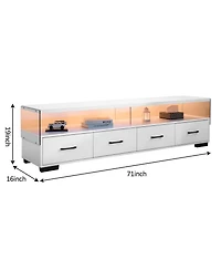 Streamdale Furniture White 4-Drawer Tv Stand - Up to 80" TVs