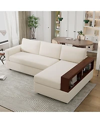 Streamdale Furniture 87.4" Sectional Sofa Couch with Reversible Armrests, Beige