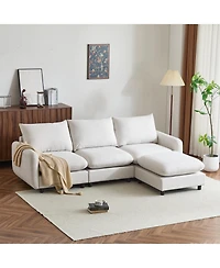 Streamdale Furniture 99" 4-Piece L-Shaped Modular Sectional Sofa with Ottoman