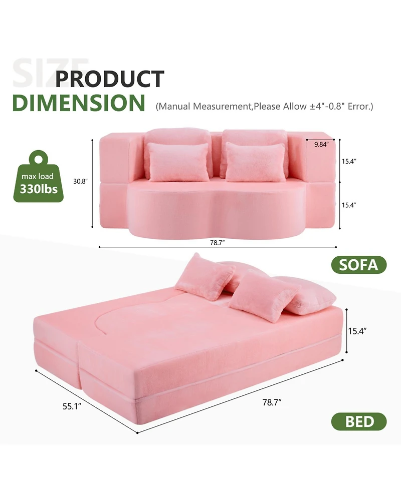 Streamdale Furniture Queen Foldable Sofa Bed Futon Couch Sleeper