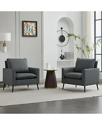 Streamdale Furniture Cat Paw Gray Leather Sofa 2PC Set