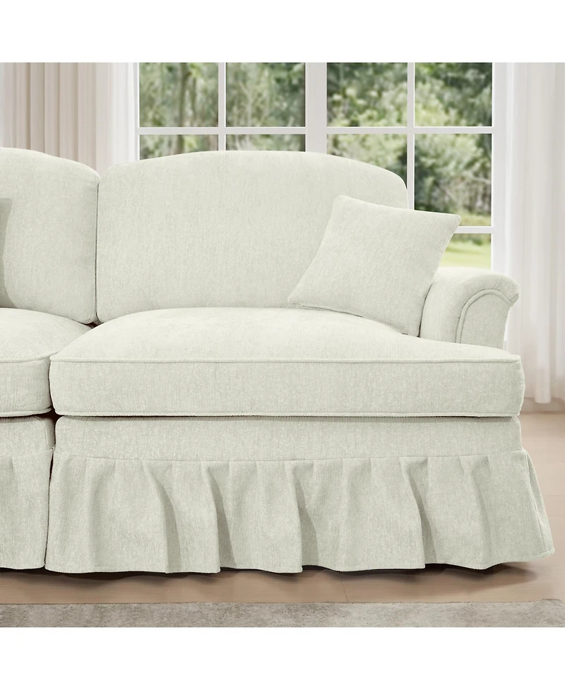 Streamdale Furniture Modular Sofa Set, Flared Arms, Removable Skirts, Beige White
