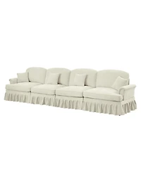 Streamdale Furniture Elegant Mid-Century 4-Seater Chenille Sofa with Flared Arms