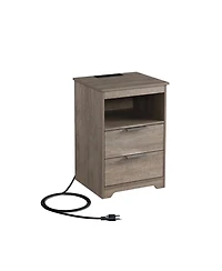 Streamdale Furniture Nightstand with Charging, 2 Drawers & Shelf