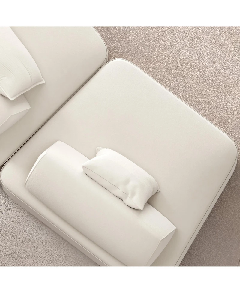 Streamdale Furniture 139" Modern Chenille Sectional Sofa with Pillows & Removable Backrests.