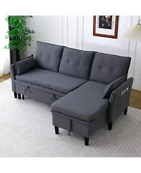 Streamdale Furniture L-Shaped Reversible Sectional Sofa w/ Storage - Dark Grey
