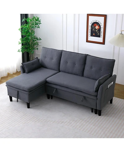 Streamdale Furniture L-Shaped Reversible Sectional Sofa w/ Storage - Dark Grey