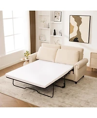 Streamdale Furniture Sleeper Sofa Bed, Pull Out Couch, 2-Seater Linen Convertible Sofa