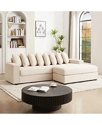 Streamdale Furniture Streamdale Corduroy L-Shaped Sectional Sofa with Chaise & Storage
