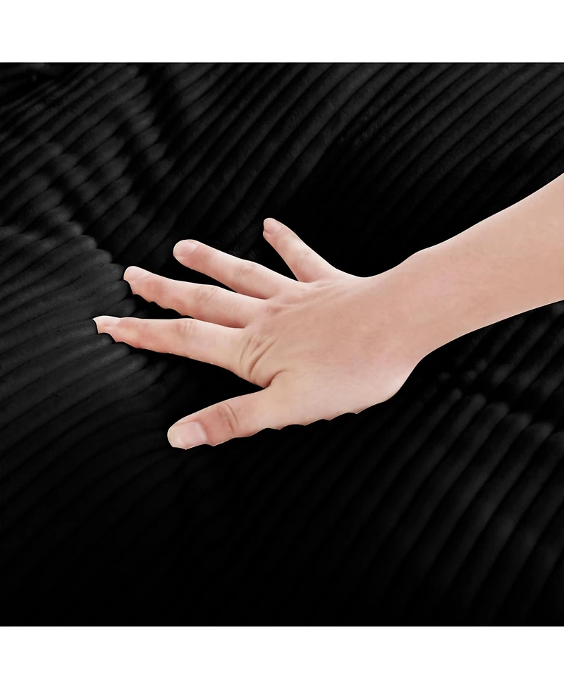 Streamdale Furniture 3 Seater Deep Seat Couch for Living Room, Wide & Deep Comfy Sofa w/ 3 Pillows, Black