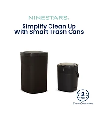 Ninestars 13 Gallons 3.2 Gal Automatic Kitchen Trash Can, 50 Liters Touchless Motion Sensor Trash Can Black Plastic Set