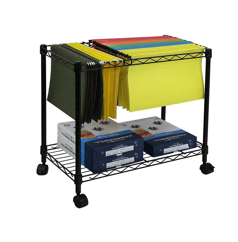 Oceanstar Portable 1-Tier Metal Rolling File Cart