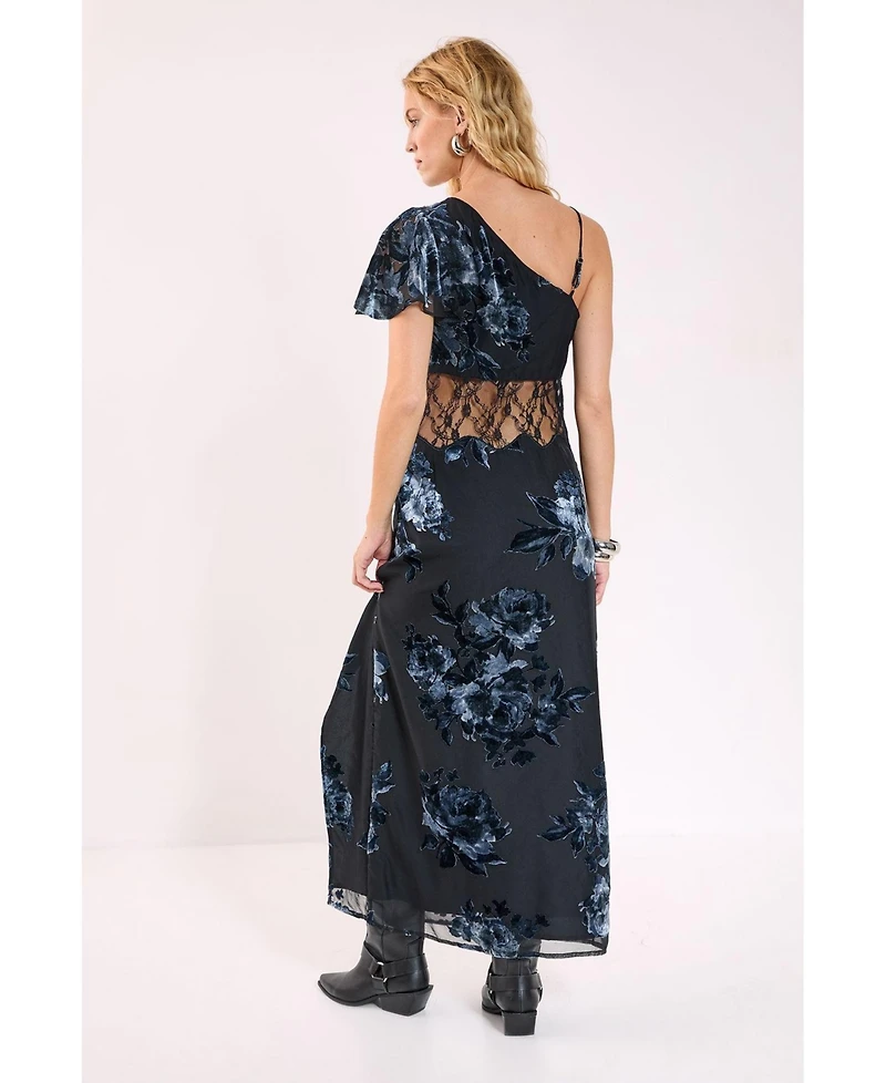 Nasty Gal Women's Lace Insert Split Leg Maxi Dress