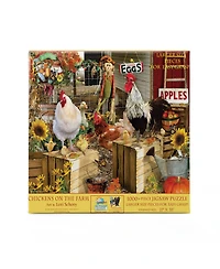 SunsOut Chickens on the Farm 1000 piece Jigsaw Puzzle for Adults Large Pieces Thanksgiving