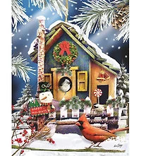 SunsOut Holiday Birdhouse 500 piece Jigsaw Puzzle for Adults Christmas