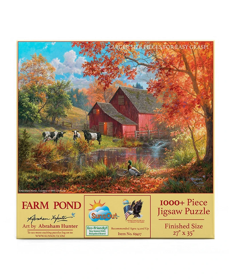 SunsOut Farm Pond 1000 piece Jigsaw Puzzle for Adults Large Pieces