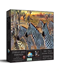 SunsOut Zebras and Friends 500 piece Jigsaw Puzzle for Adults Large Pieces