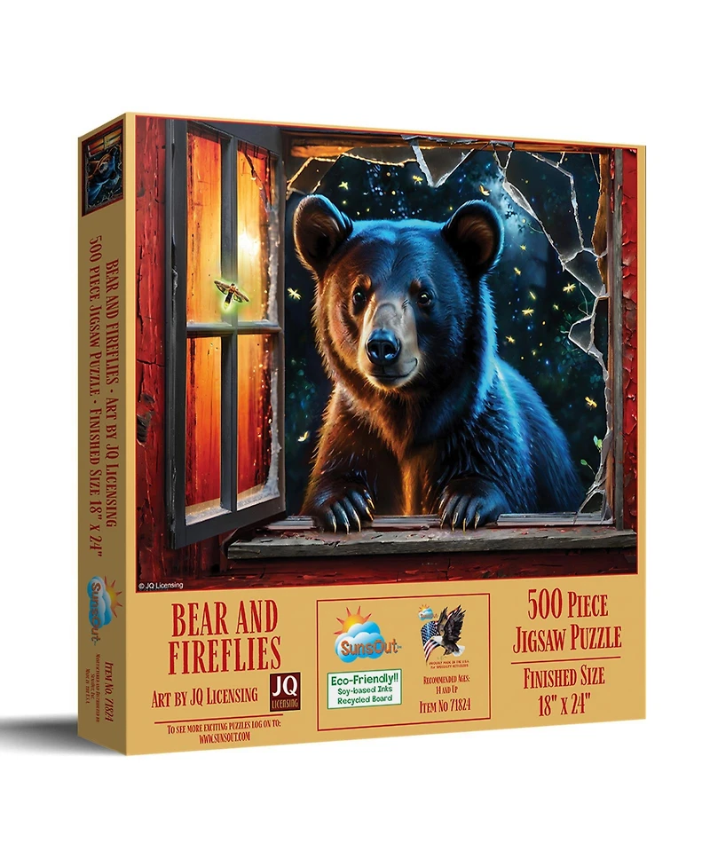 SunsOut Bear and Fireflies 500 piece Jigsaw Puzzle for Adults