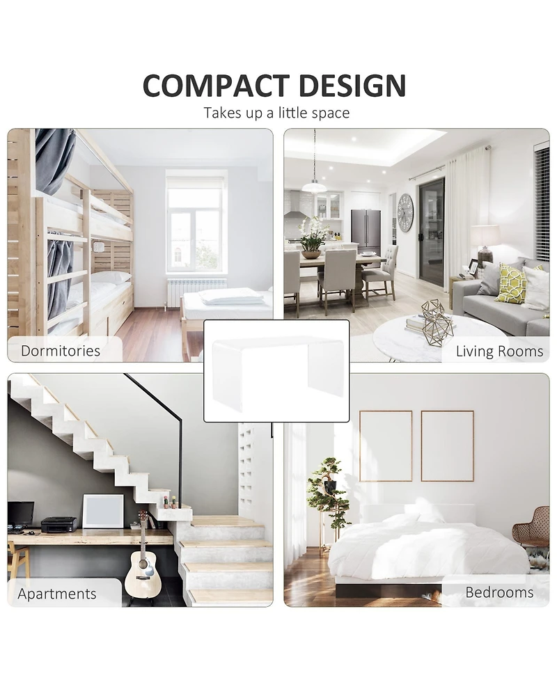 Homcom 39.25" Long Acrylic Waterfall Table for Living Room,