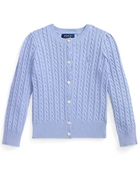 Polo Ralph Lauren Girls' 2T-6X Mini-Cable Front-Button Cardigan