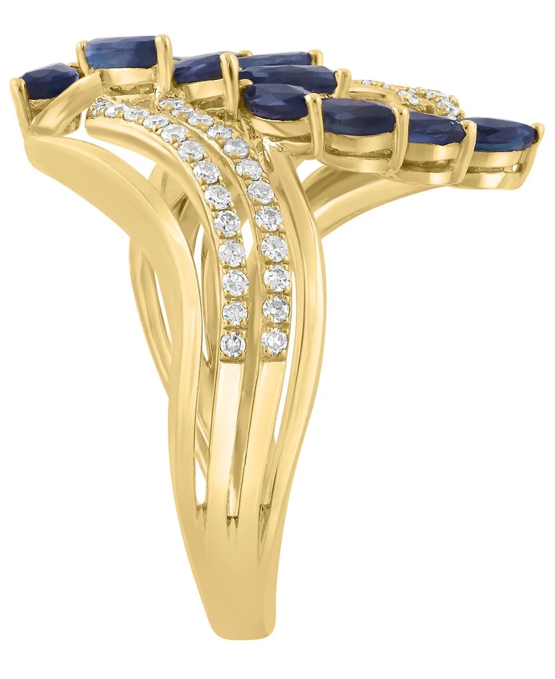 Effy Collection Sapphire (1-3/8 ct. t.w.) and Diamond (1/4 ct. t.w.) Ring in 14k Yellow Gold