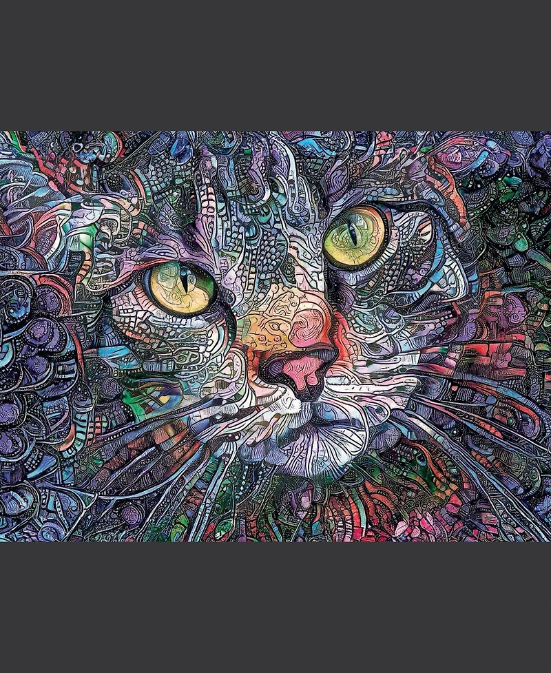 SunsOut Psychedelic Kitty Cat 1000 piece Jigsaw Puzzle for Adults