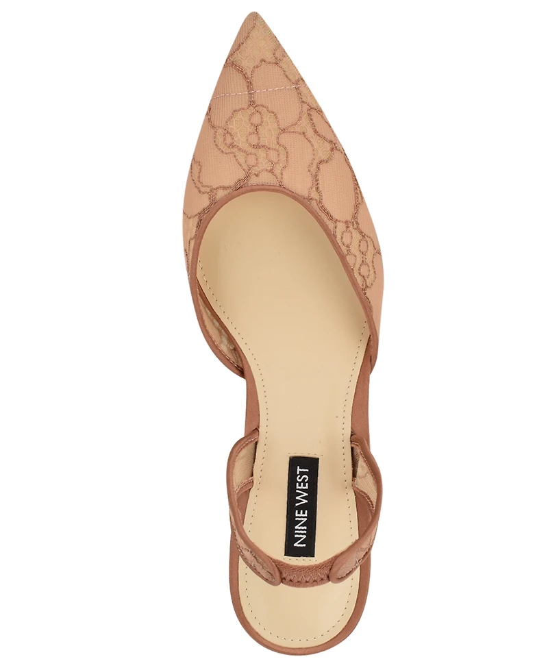 Nine West Women's Rizze Kitten Heel Slingback Pumps