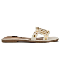 Nine West Women's Gomaz Embellished Flat Slip-On Sandals