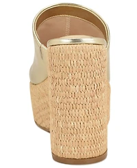 Nine West Women's Olley Slip-On Open Toe Wedge Sandals