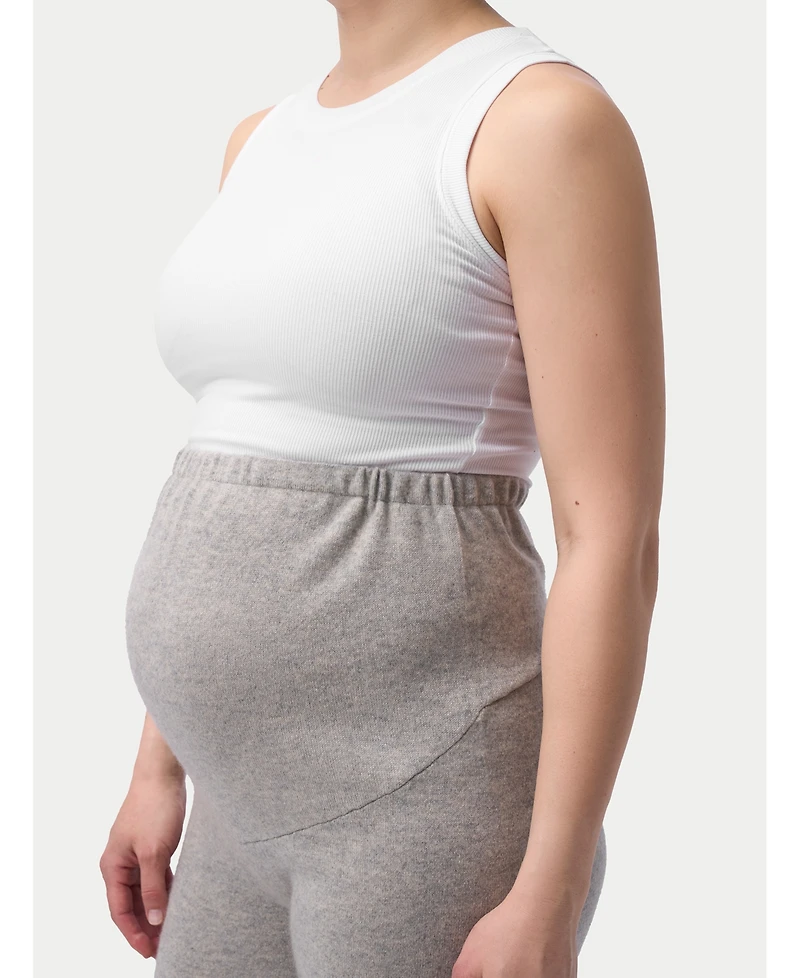 Gobi Cashmere Maternity Wide-Leg Knitted Pants