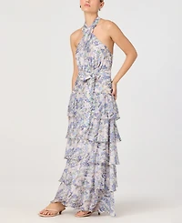 Astr the Label Women's Floral Halter Neck A-Line Dress