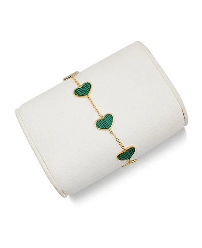 Bowood Lane 18k Gold Vermeil and Green Heart Bracelet