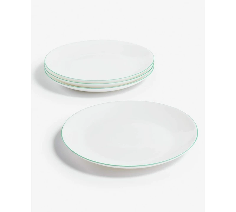 Arch Studio Opal Glass Rim Salad Plates, Set of 4, Service For 4