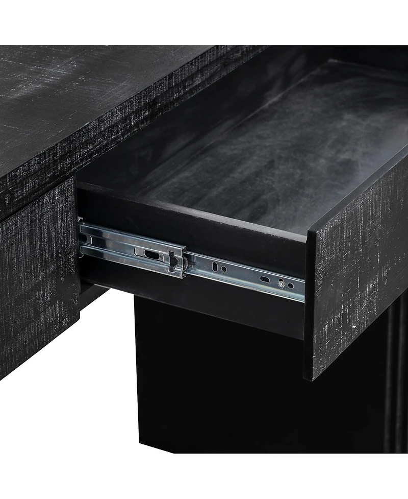 Casainc Retro Cabinet Silhouette Console Table with Open Style, Two Top Drawers