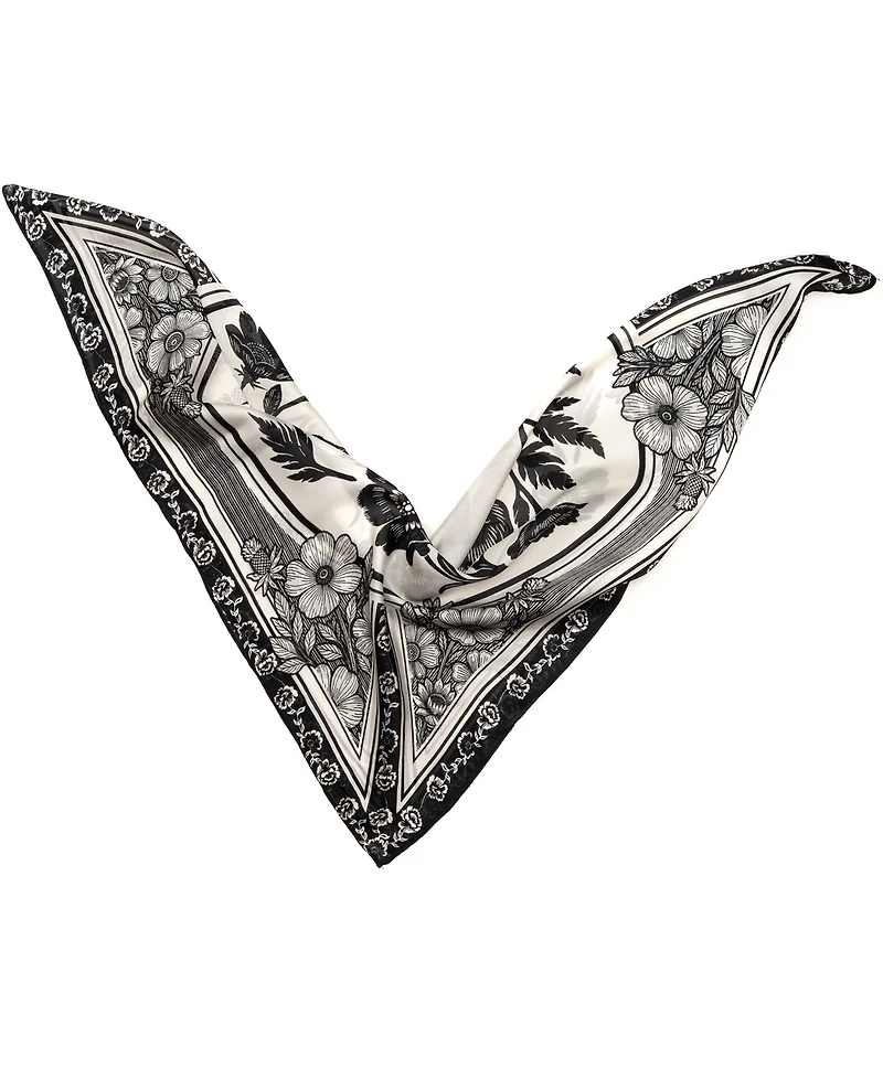 Vince Camuto Woodcut Floral Square Scarf