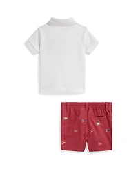 Polo Ralph Lauren Baby Boys' Bear Print Shirt and Shorts, 2-Piece Set