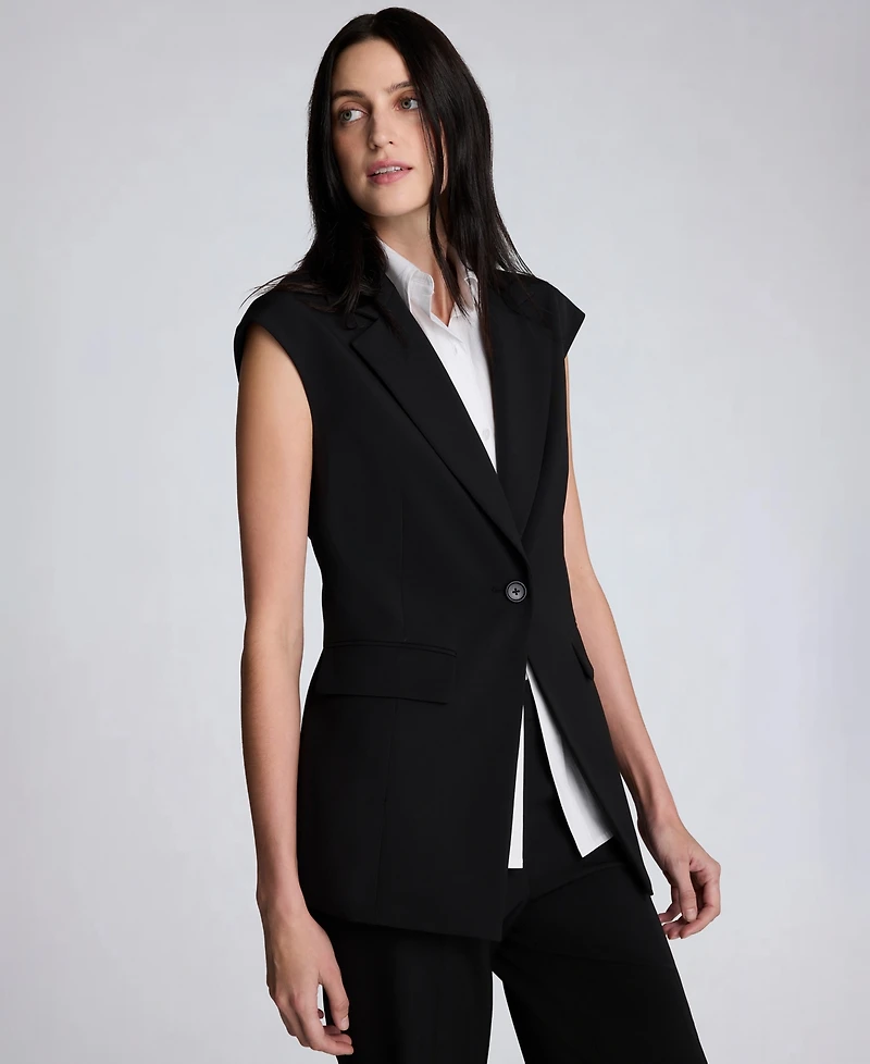 Kenneth Cole Women's Notch Collar One-Button Vest