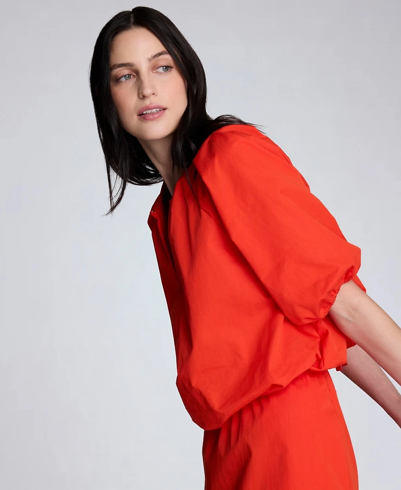 Kenneth Cole Women's Elastic Hem Pull-On Cropped Blouse