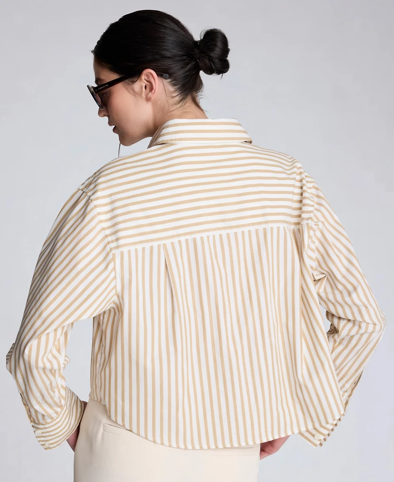 Kenneth Cole Women's Button-Front Cropped Shirt