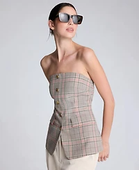 Kenneth Cole Women's Strapless Button-Front Shirt Vest