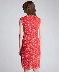 Kenneth Cole Women's Cowl Neck Polka Dot Side Asymmetrical Mini Dress