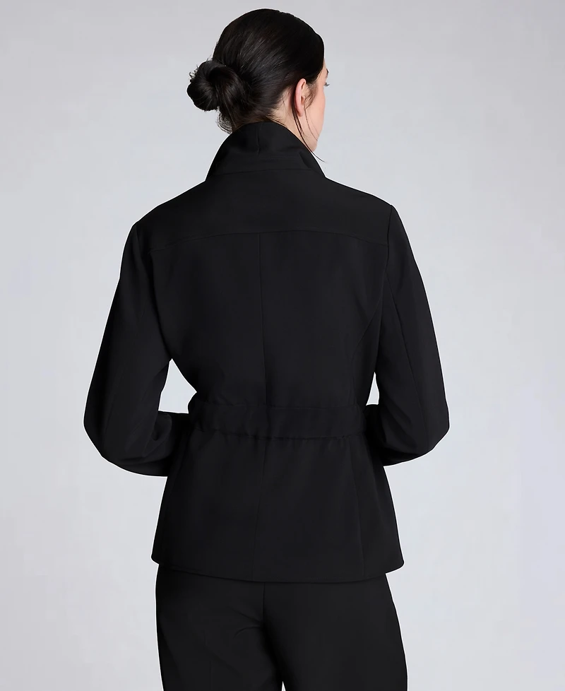 Kenneth Cole Women's Notch Collar Vision Twill Belted Jacket